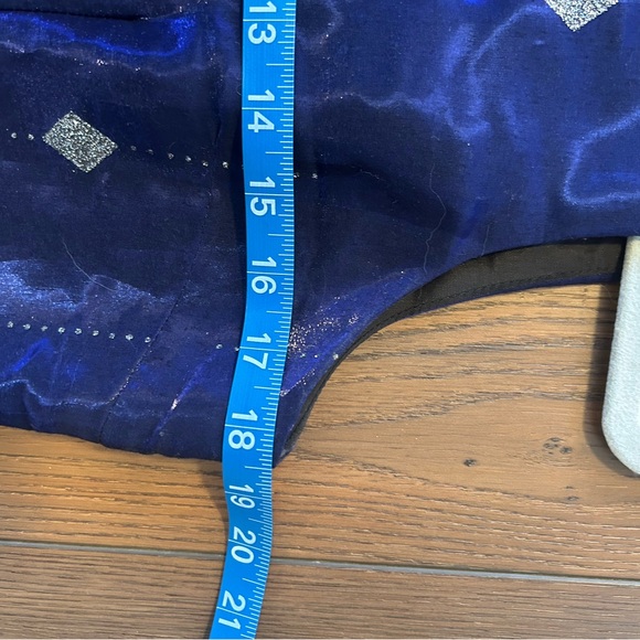 Vintage Positive Attitude Navy Blue Dress with Silver Accents, Party Cocktail - Picture 8 of 9